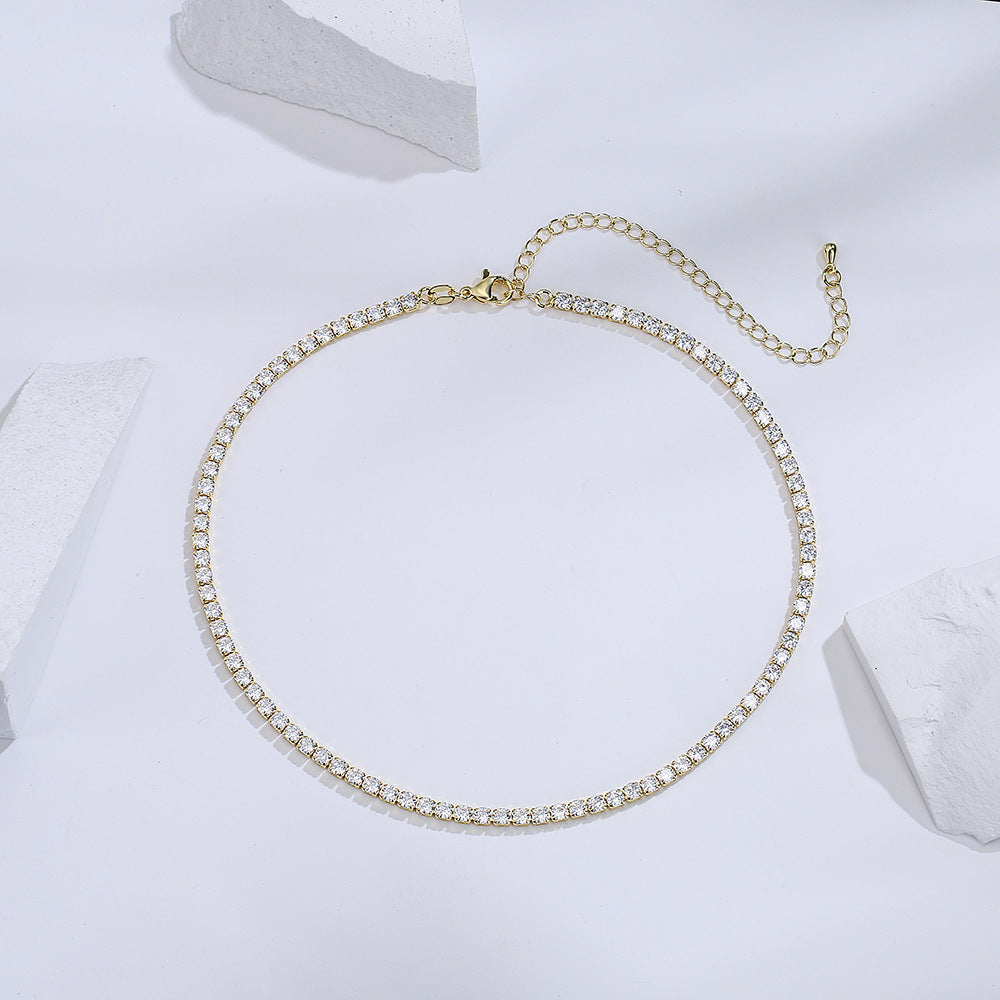 Geometric Pendant Necklace for Women Made of Brass with 18K Gold Plating and Micro-Pave Colored Zirconia