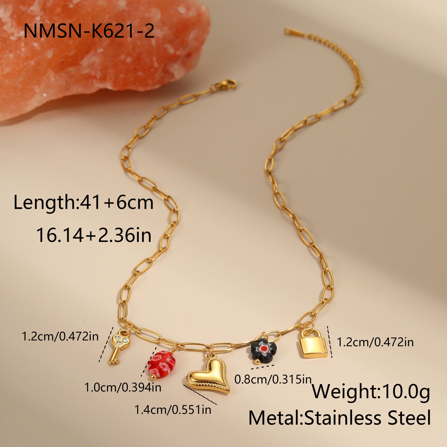Fashionable Heart-Shaped Stainless Steel Pendant Necklace with Plated Finish for Women, Delicate Locket Style Clavicle Chain
