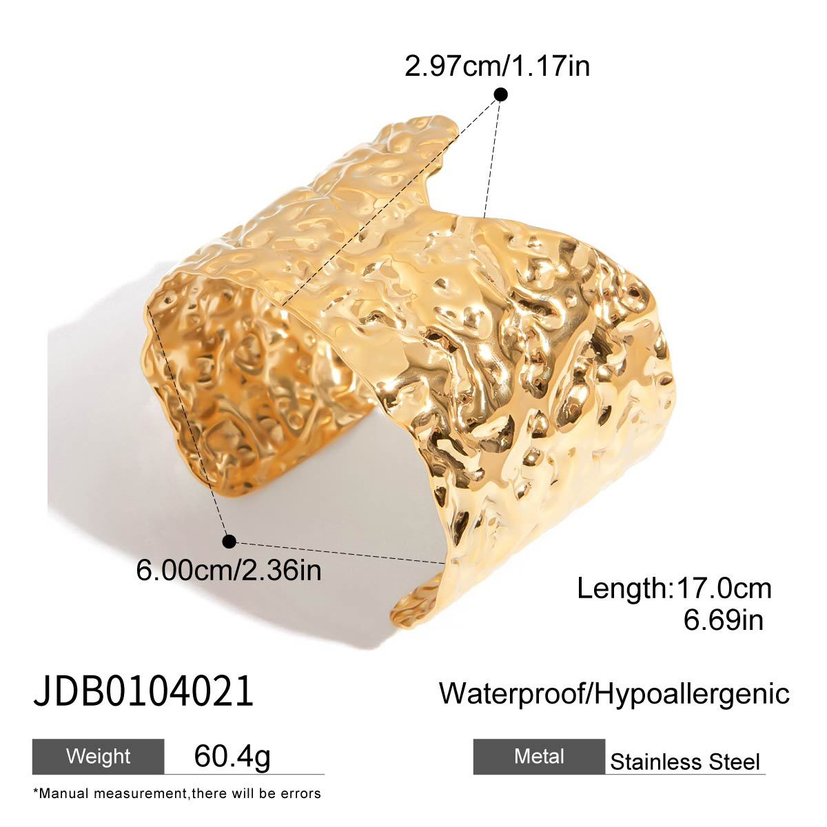 Pulsera geométrica de acero de titanio moderna para mujer con chapado en oro de 18 quilates, brazalete de acero inoxidable hipoalergénico