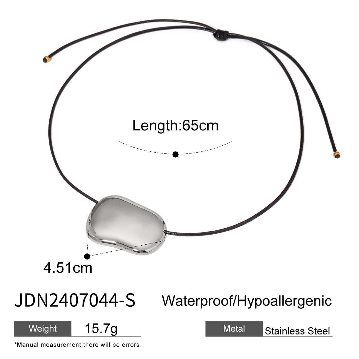 Minimalist Geometric Asymmetrical Pendant Necklace in Stainless Steel with Plated Finish Titanium Steel Collarbone Chain