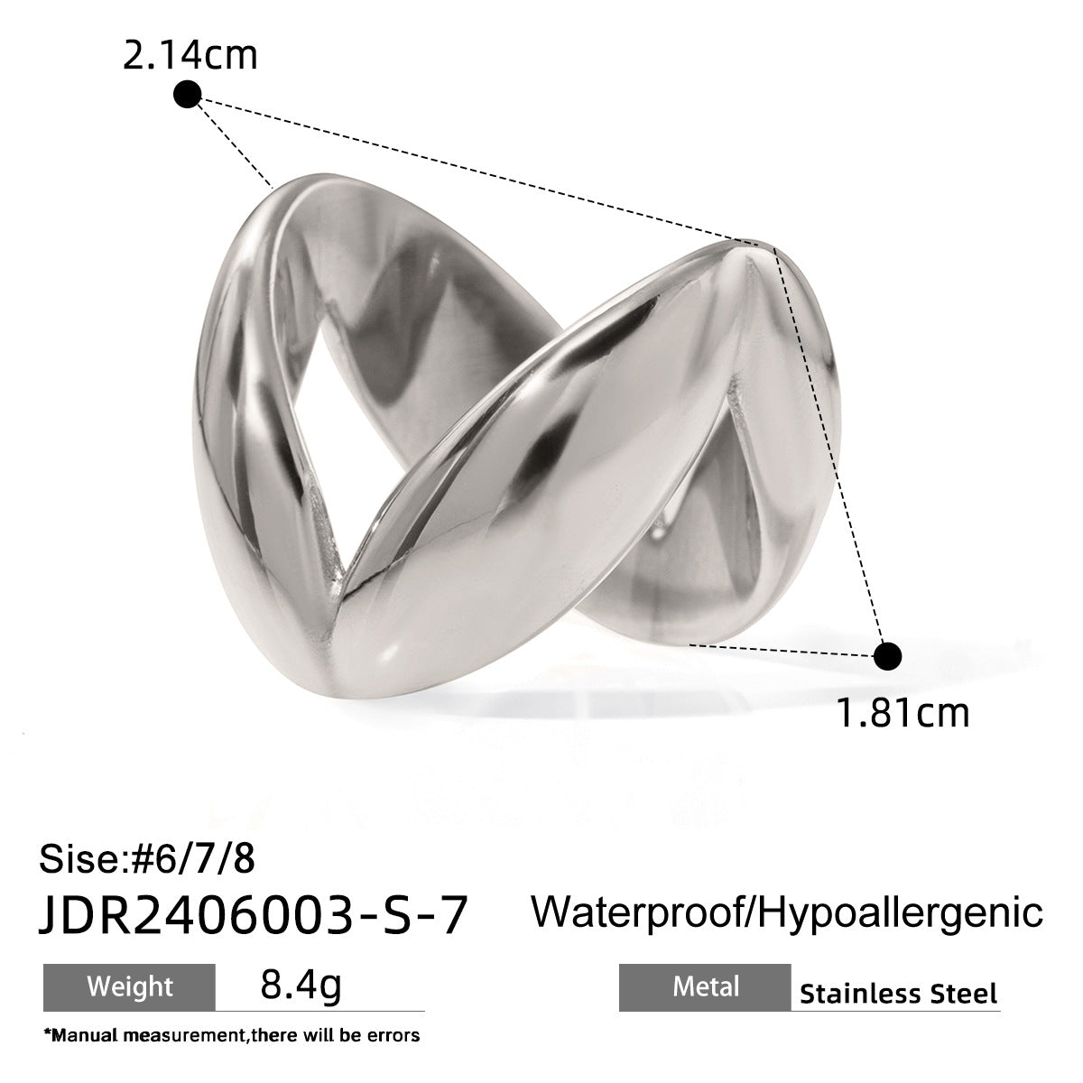 Minimalist Luxury Geometric Round PVD Stainless Steel Ring for Women