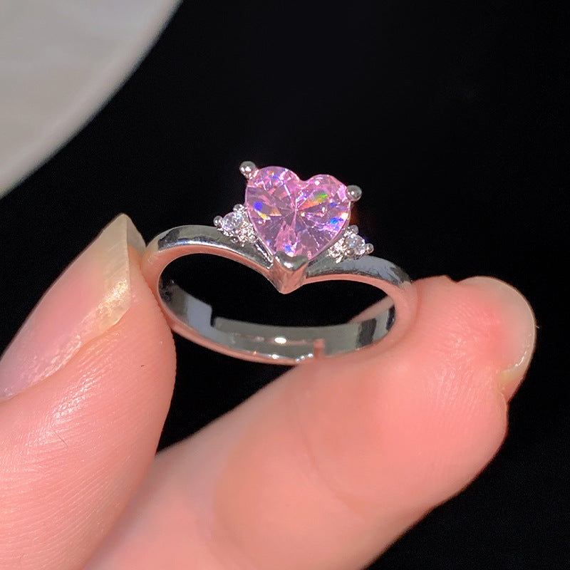 Sweet Cubic Zirconia Inlay Brass Bow Ring for Women
