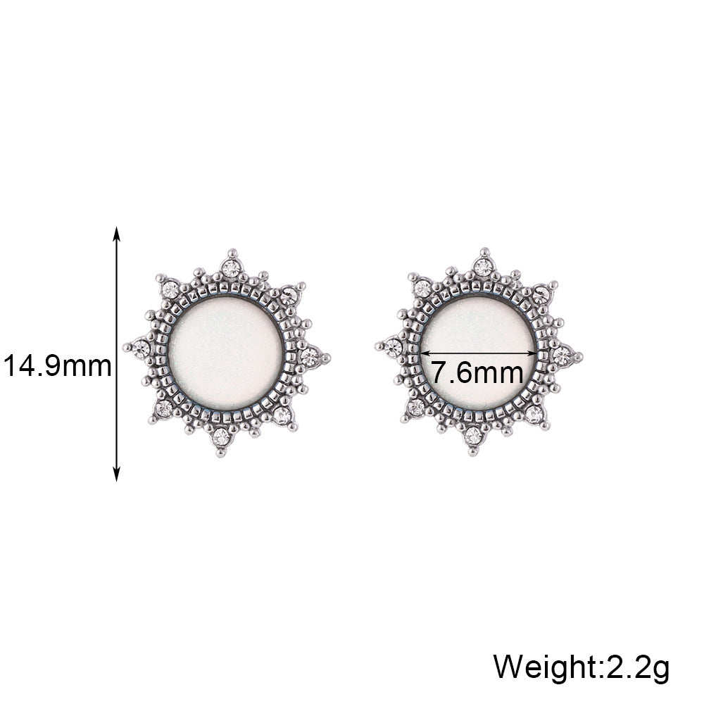 Minimalist Geometric Titanium Steel Earrings with Gold Plating for Women