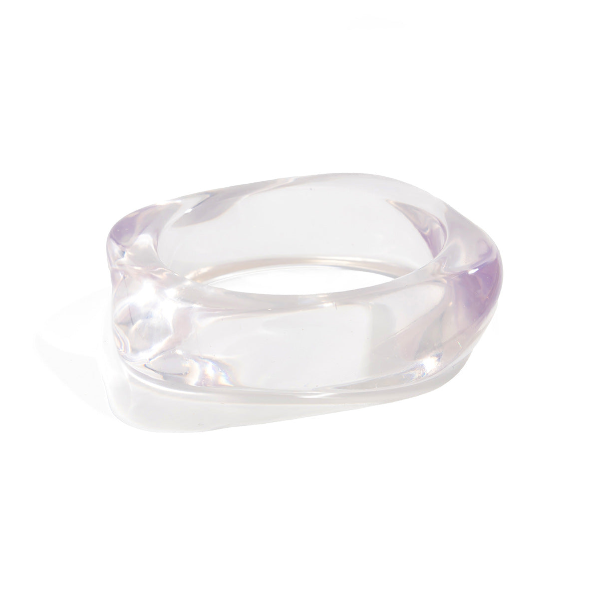 Minimalist Plated Acrylic Round Oval Wide Cuff Bracelet for Women