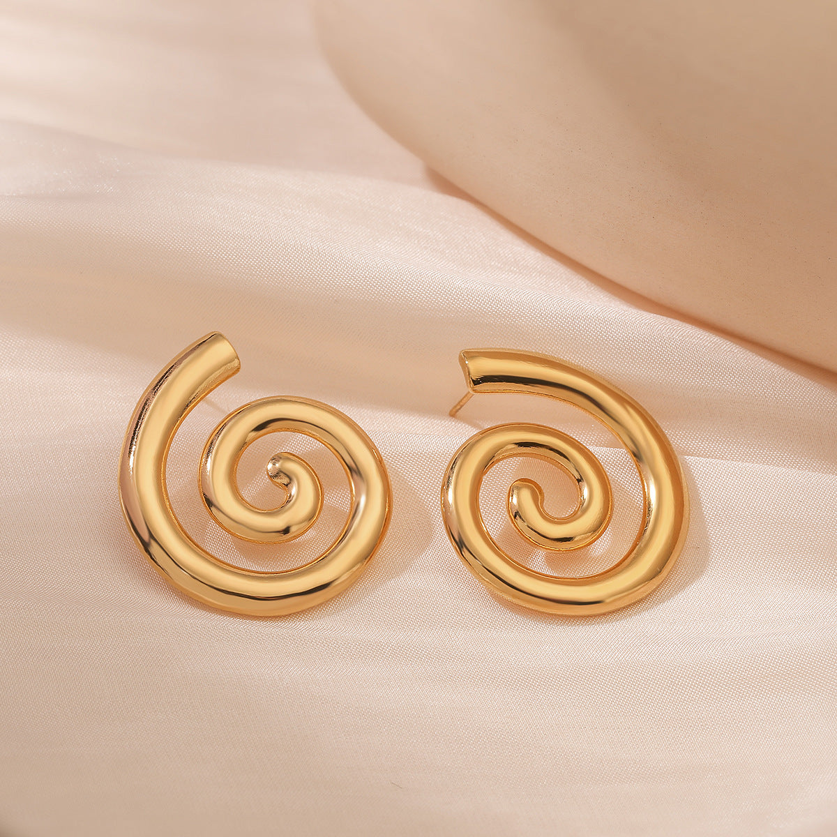Geometric Stainless Steel Stud Earrings for Women with Gold Plating, Fashionable and Unique Irregular Design