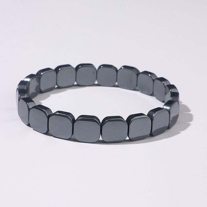 Vintage Geometric Hematite Bracelet for Men