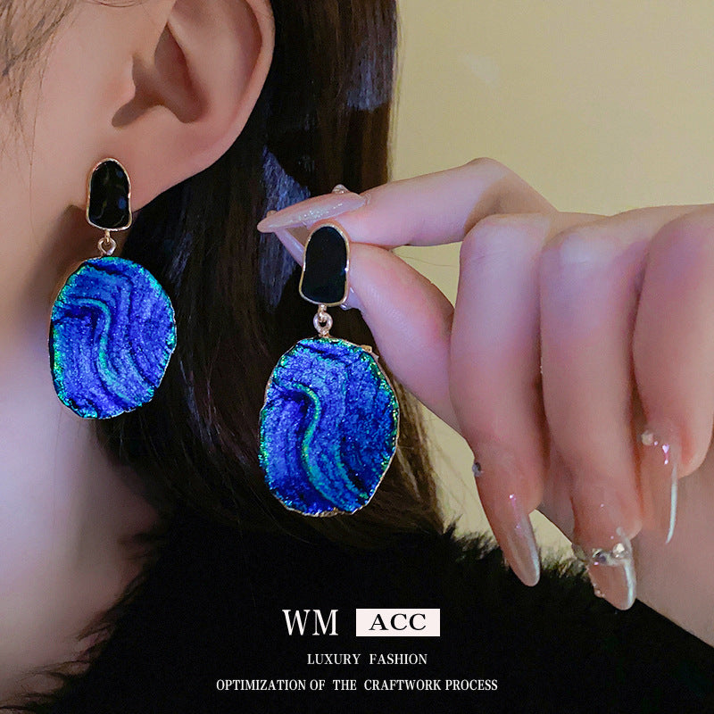 Vintage-Style Irregular Geometric Earrings with Gold-Plated Alloy Base and Stainless Steel Posts for Women