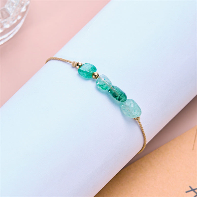 Pulsera de cuerda con cuentas de piedra natural para mujer, con elementos de constelación del zodiaco