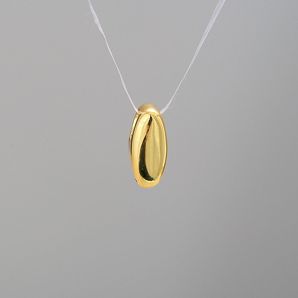 Gold Plated Brass Letter Pendant Stainless Steel Box Chain Necklace Charm Bar