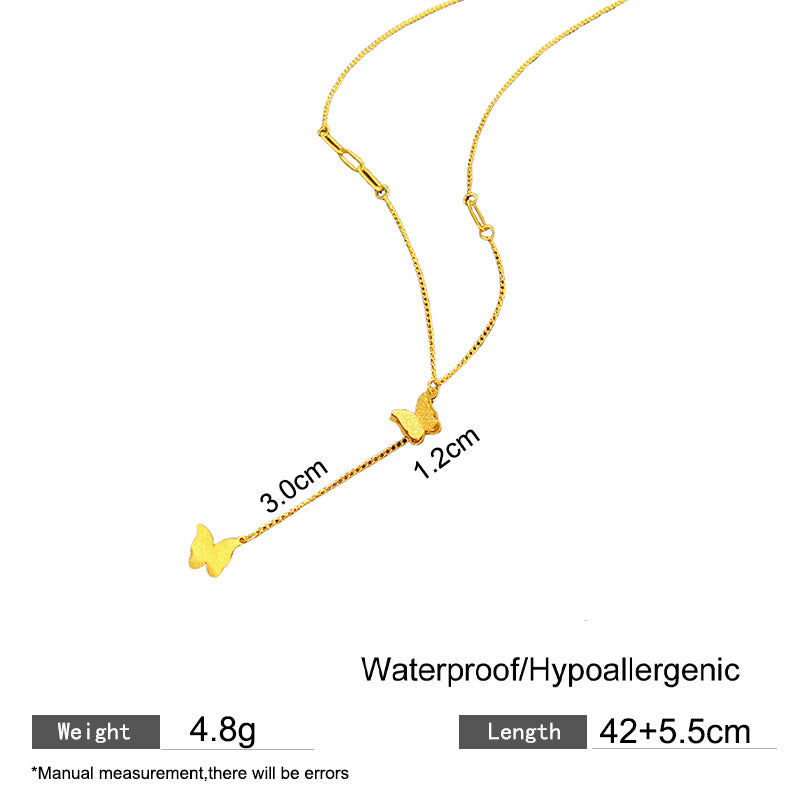 Minimalist Elegant Geometric Titanium Steel Plated Necklace for Women