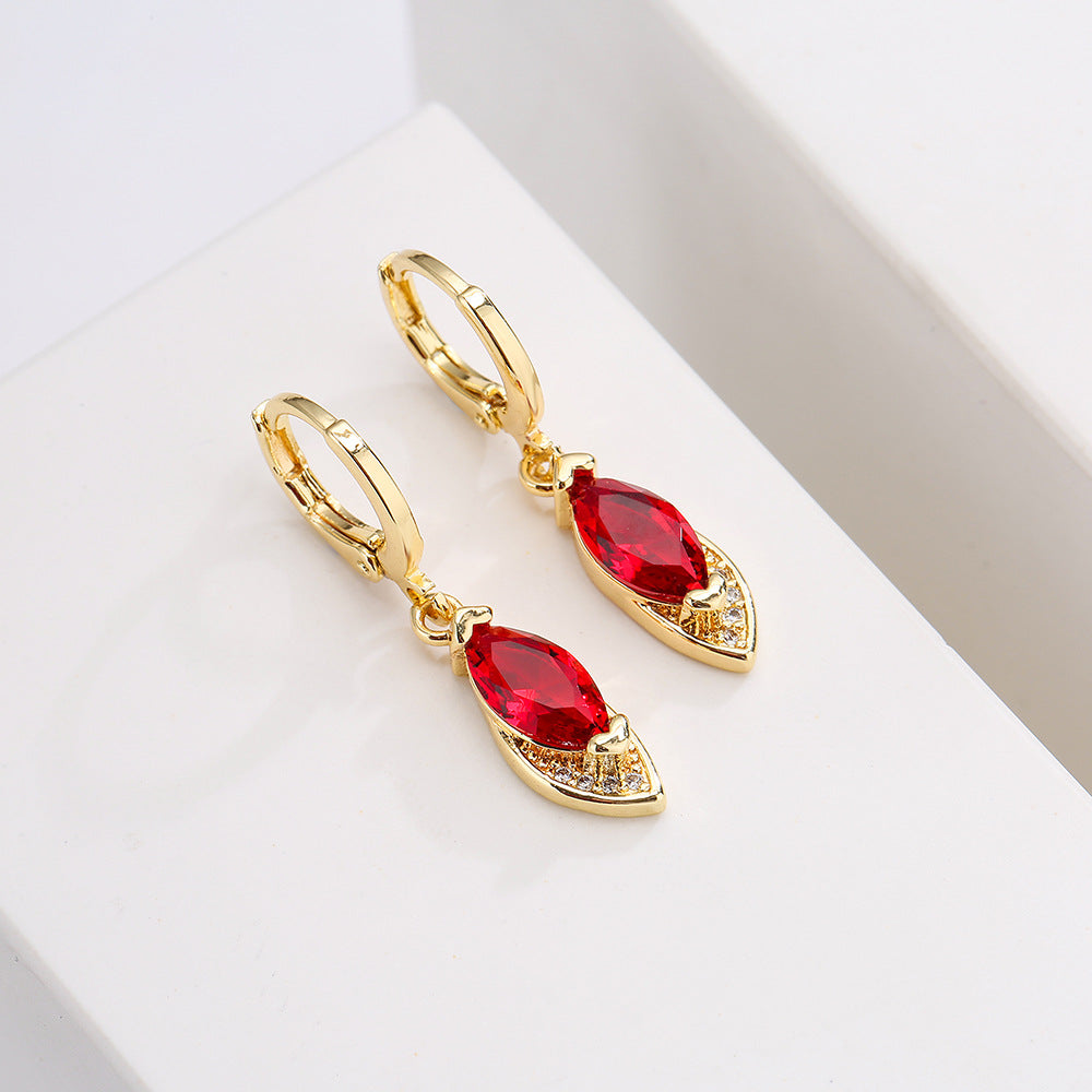 Orecchini pendenti geometrici minimalisti in rame con placcatura in oro 18 carati da donna, gioielli di moda di lusso leggeri
