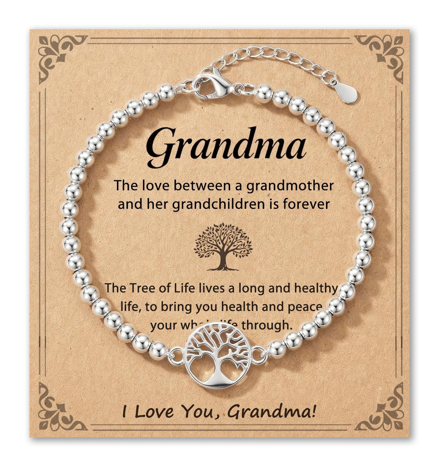 Minimalist Geometric Tree of Life Hematite Bead Bracelet for Women