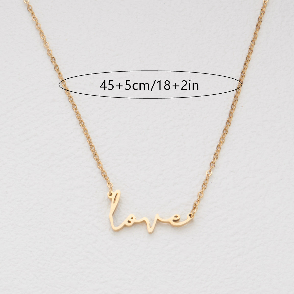 Collana con Ciondolo Lettera d'Amore Minimalista da Donna in Acciaio Inossidabile con Placcatura in Oro