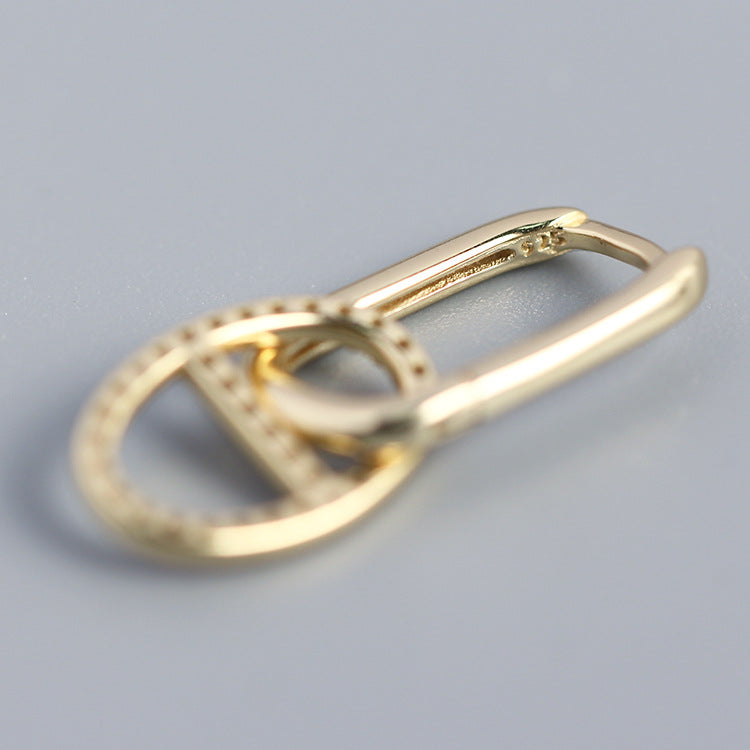 Orecchini a clip con strass geometrici "Sweet-Edgy" in argento sterling S925 da donna