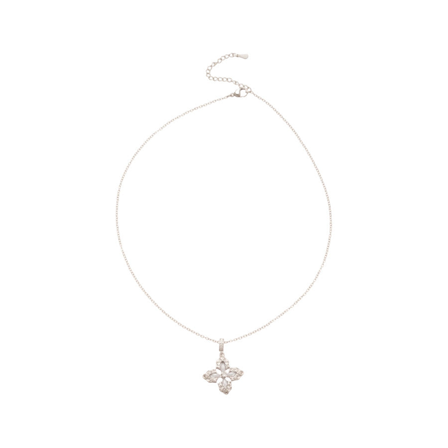 Collar con colgante de cruz minimalista en cobre con acabado chapado para mujer, elegante cadena de clavícula, accesorio de moda ligero