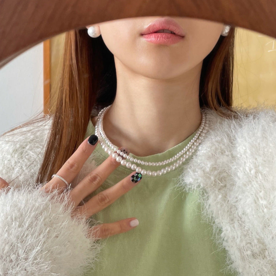 Minimalist Star-Shaped 925 Sterling Silver Pearl Pendant Necklace with Plated Finish for Women