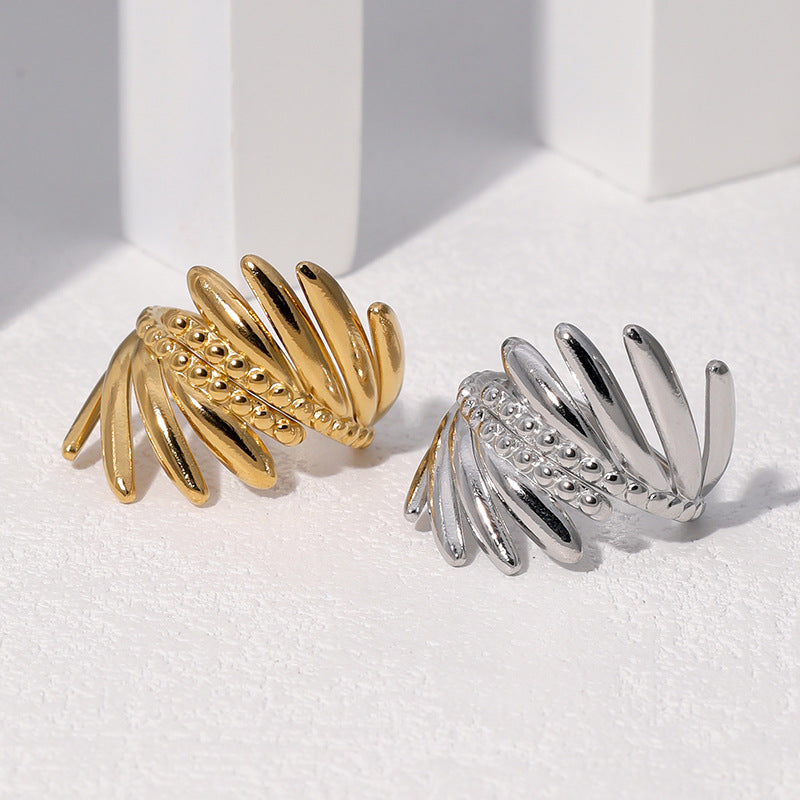 Minimalist Geometric Stainless Steel Plated Ring for Women