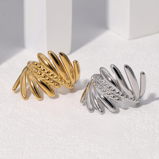 Minimalist Geometric Stainless Steel Plated Ring for Women