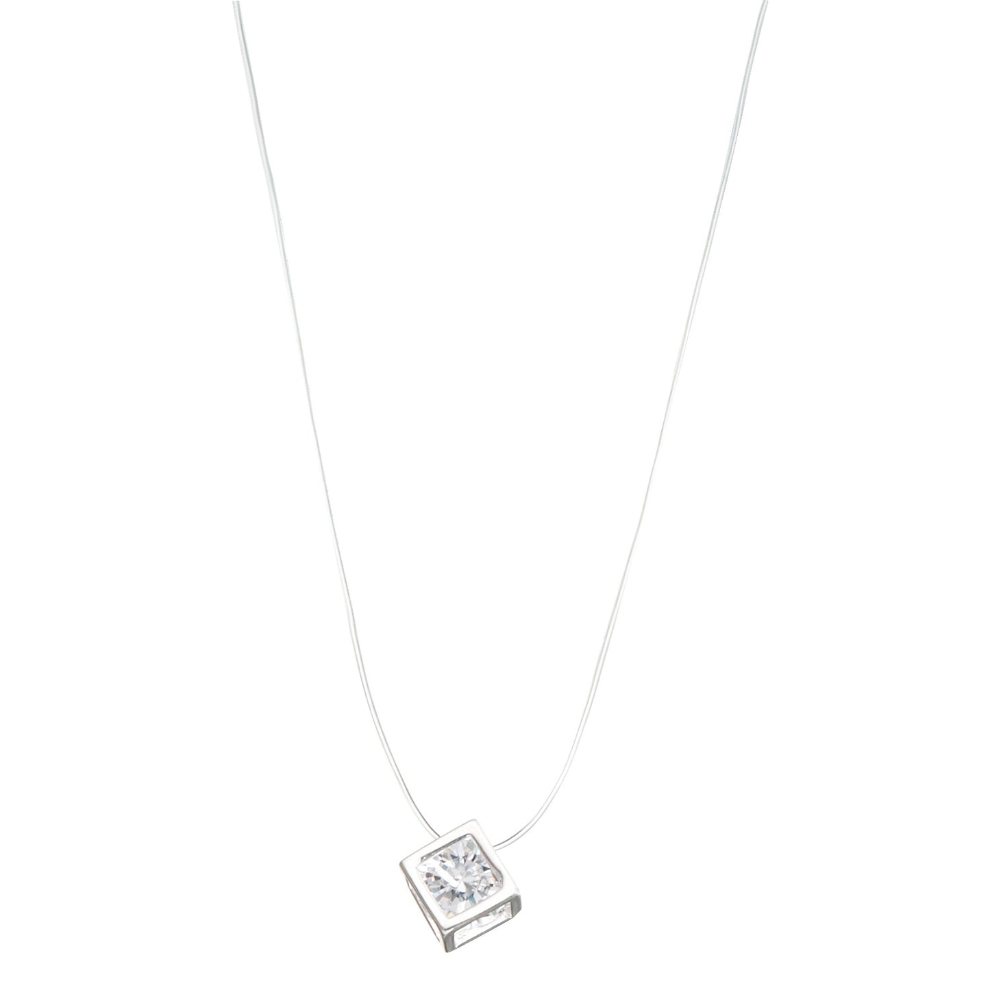 Minimalist Geometric Alloy Necklace with Clear Crystal and Cubic Zirconia Inlay for Women