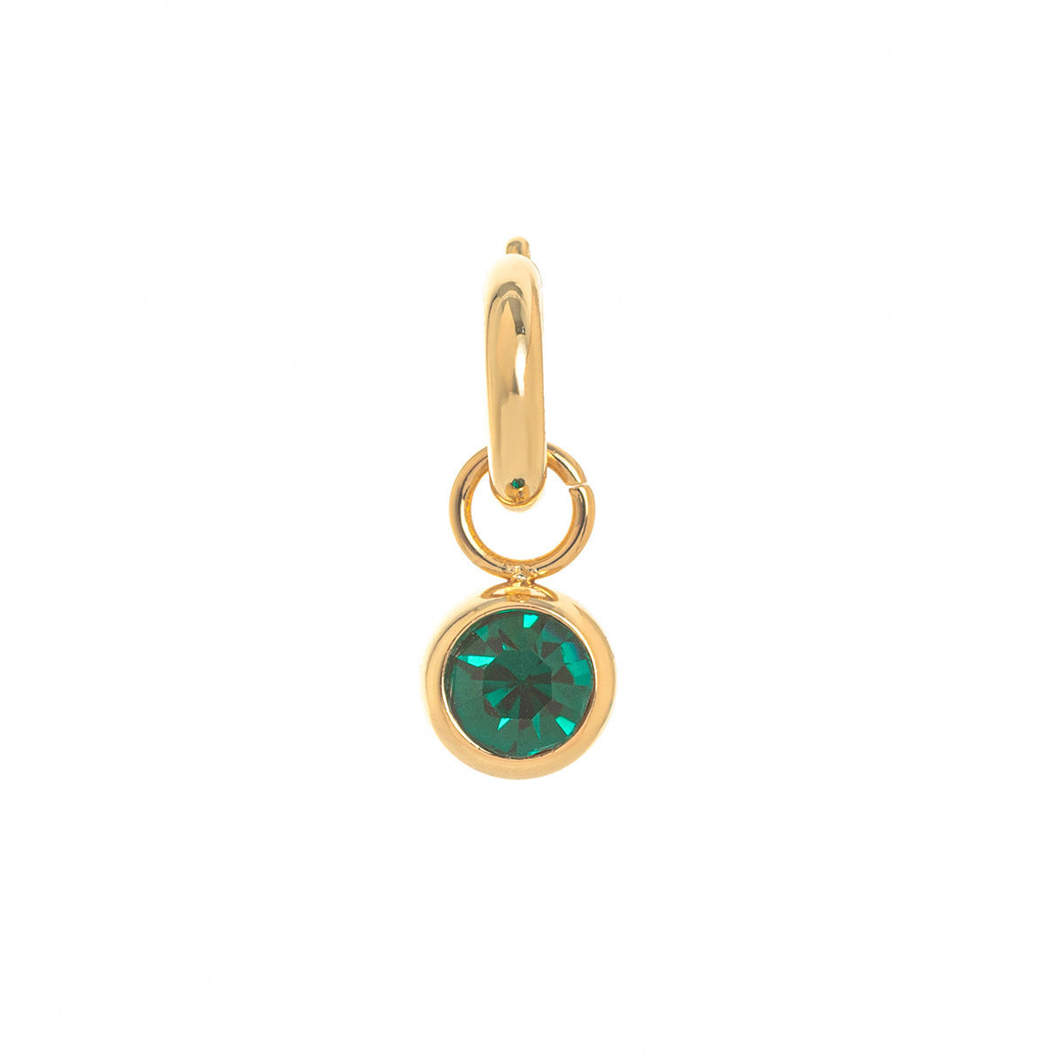 Minimalist Sweet Round Brass Rhinestone Inlay Charm Bar