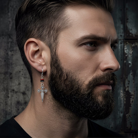 Vintage Bohemian Leaf Cross Geometric Alloy and Brass Earrings with Turquoise and Imitation Pearl