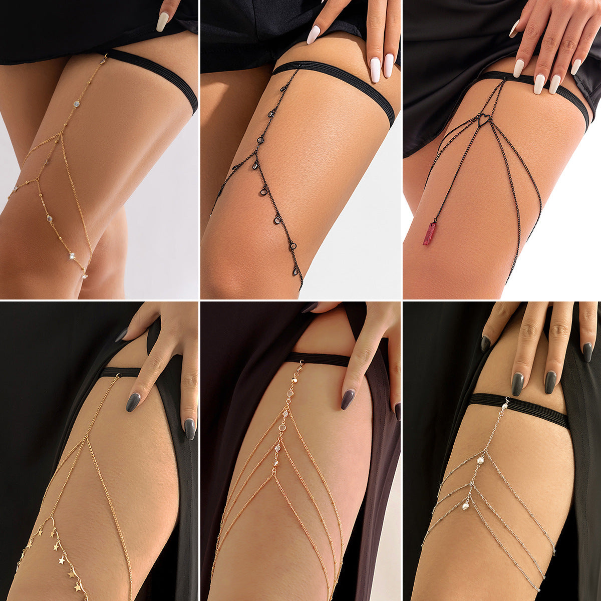 Minimalist Star-Shaped Alloy Anklet with Rhinestone Accents and Tassel Detail for Women