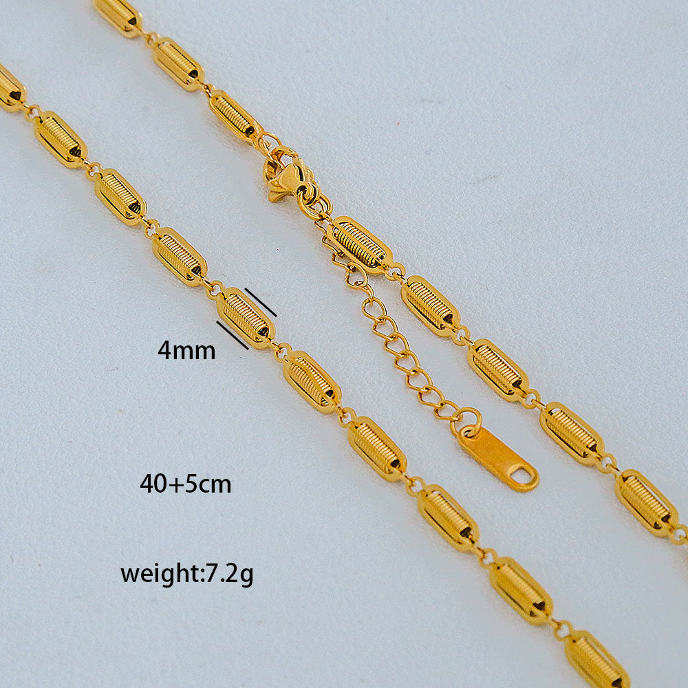 Ciondolo da donna con nappa, catena serpentina placcata in acciaio inossidabile, geometrico minimalista