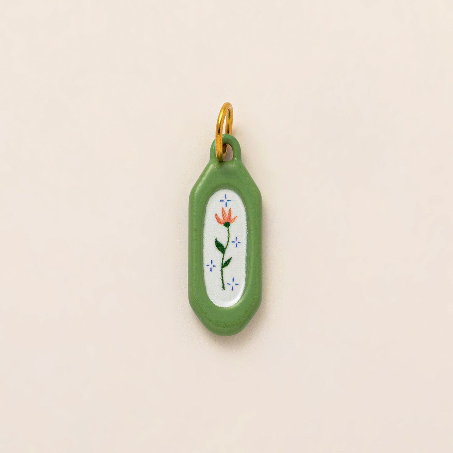 Vintage Cartoon 18K Gold Plated Drip Oil Stainless Steel Charm Bar for Women