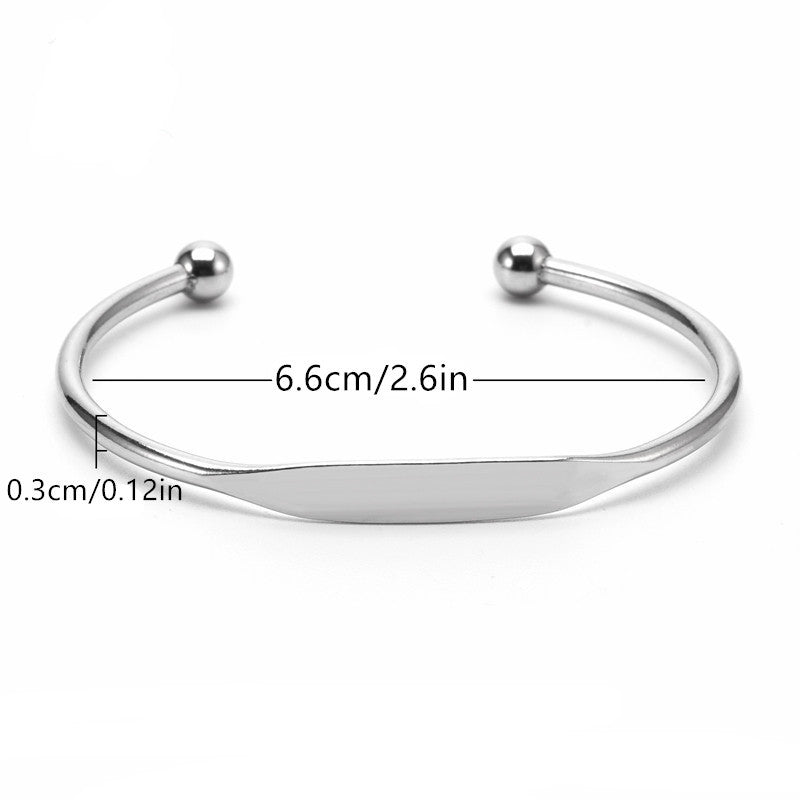Bracciale a C minimal in acciaio inossidabile lucido da donna