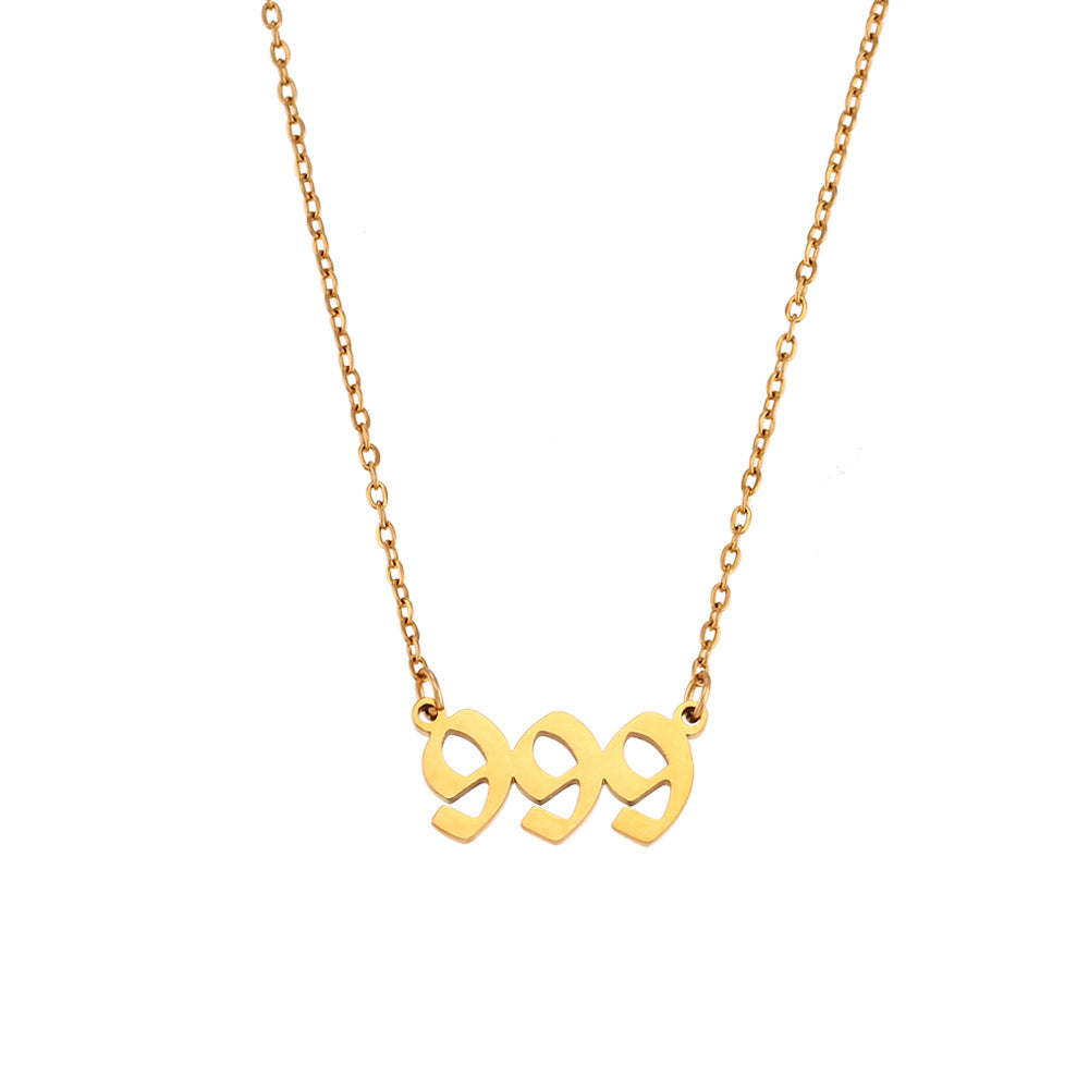 Collar Minimalista con Colgante de Acero Inoxidable Galvanizado con Número de Tres Dígitos y Cadena Ajustable para Mujer