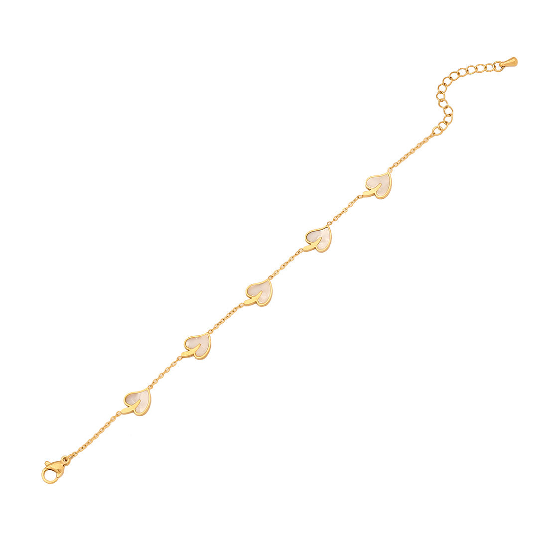 Collana da donna con ciondolo a cuore in acciaio inossidabile, stile OL, con finitura placcata e catena a maglie.