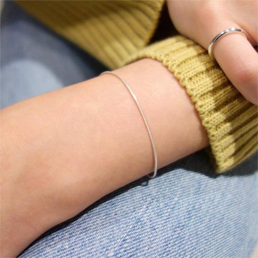 Pulsera de cadena de serpiente geométrica bañada en oro de plata de ley 925 dulce para mujer