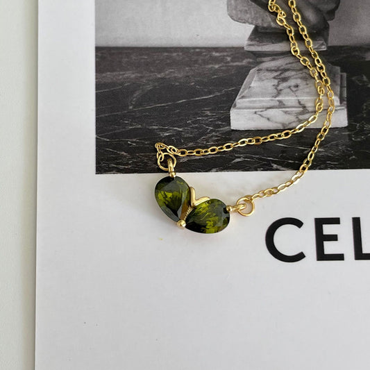 Geometric Triangle Pendant Necklace in 925 Sterling Silver with Knotted Chain
