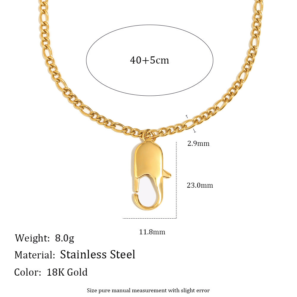 Minimalist Geometric Stainless Steel 18K Gold Plated Necklace for Women DIY Charm Bar