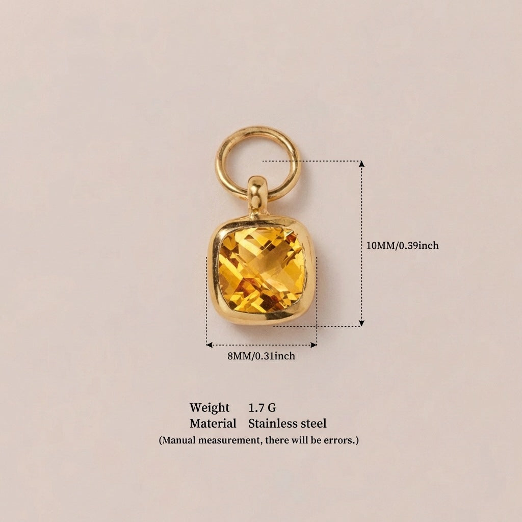 Charm a barra a stella in acciaio inossidabile placcato PVD oro 18 carati vintage