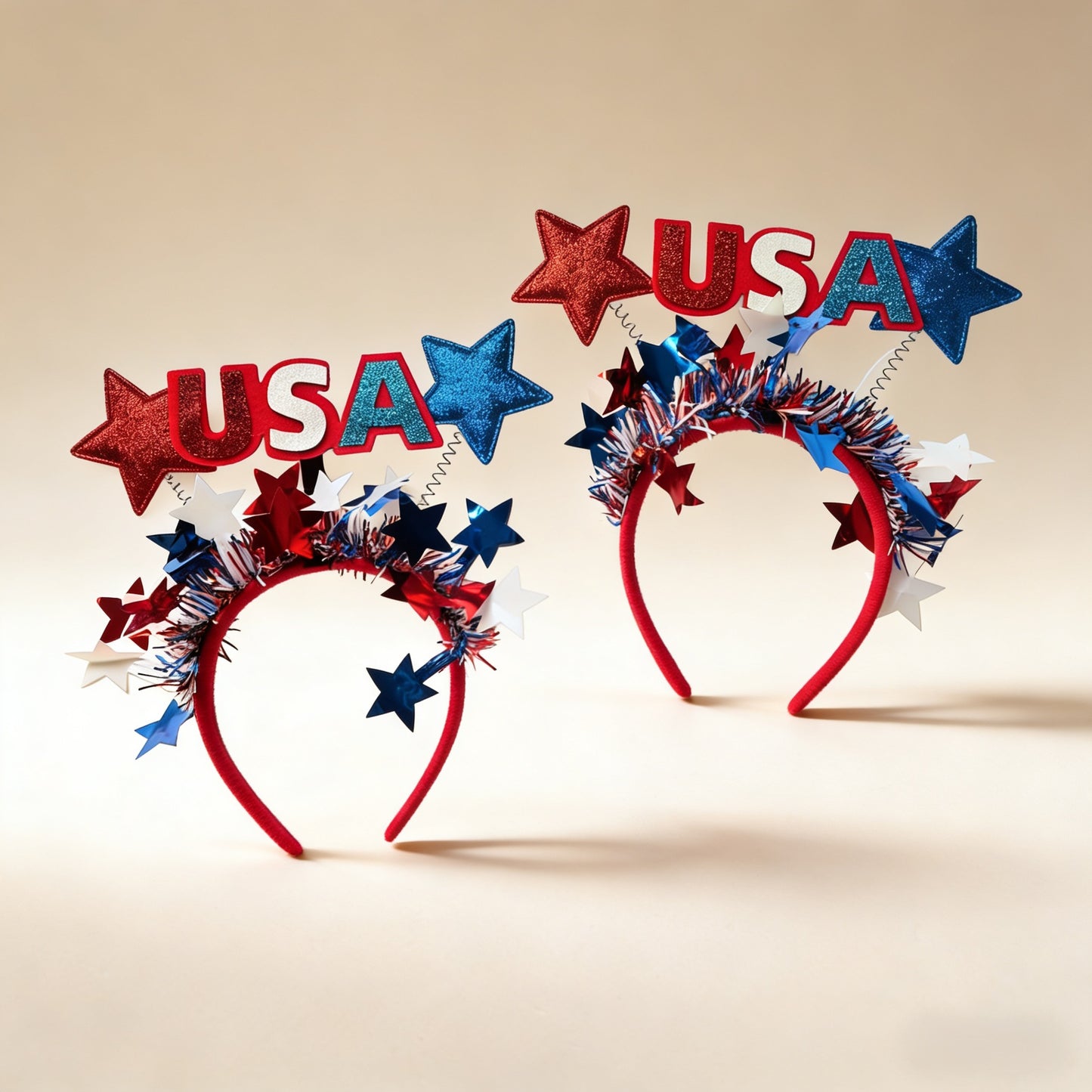 Fascia per capelli in resina a stella per la decorazione della festa del Giorno dell'Indipendenza degli USA
