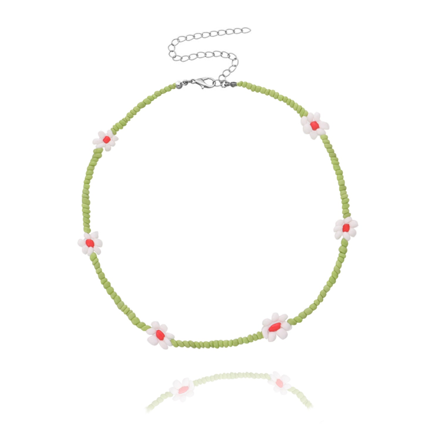 Collar de aleación estilo floral para mujer con cadena de serpiente ajustable y acabado galvanizado