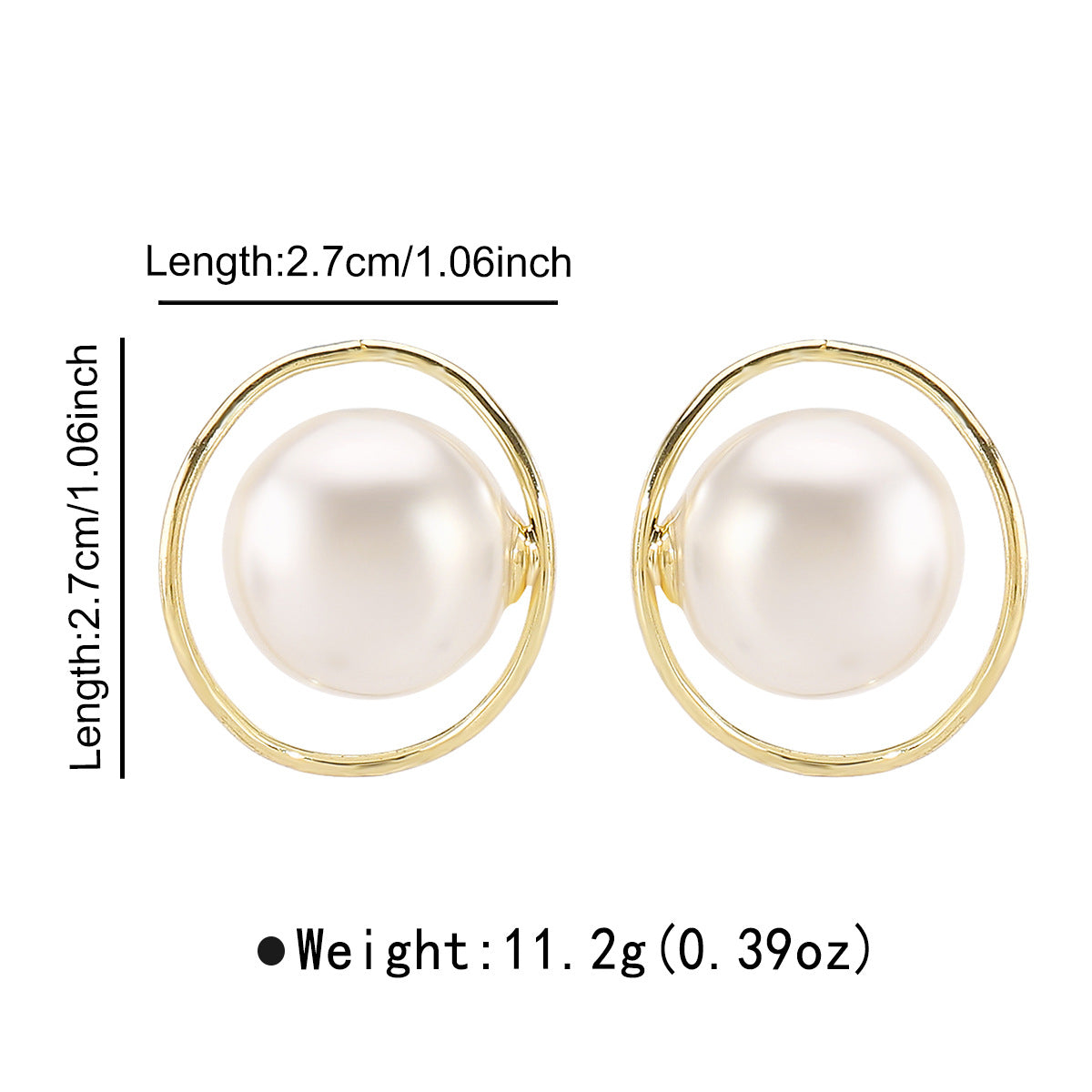 Orecchini vintage geometrici con perle in lega color oro con finitura placcata da donna