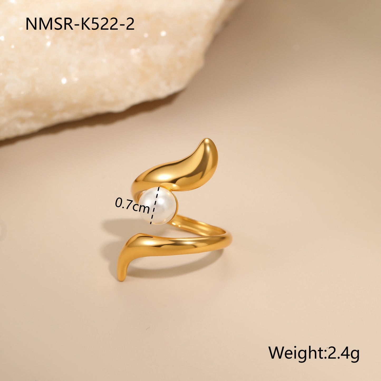 Anillo de acero inoxidable geométrico minimalista con acabado chapado, joyería de moda para mujer con banda abierta