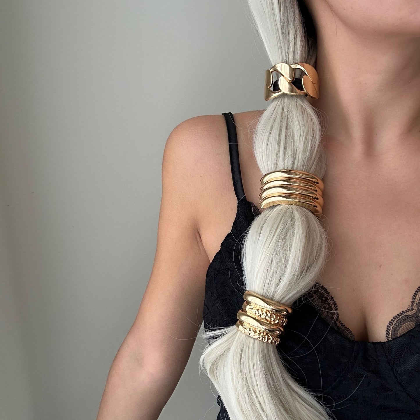 Minimalist Elegant Gold Plated Alloy Hair Tie