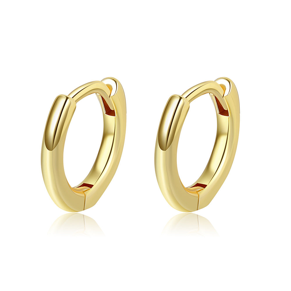 Minimalist Round Geometric Brass Plated Earrings