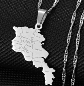 Minimalist Map City Pendant Necklace for Unisex in Stainless Steel with Titanium Steel Charm and Electroplated Finish