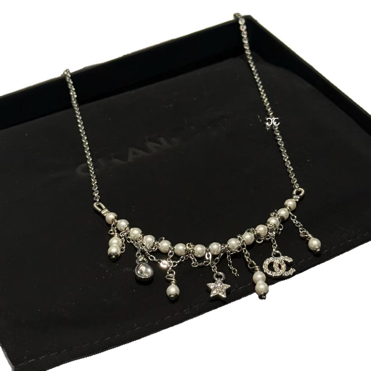 Elegant Gold Plated Brass Letter Star Pearl Pendant Necklace for Women