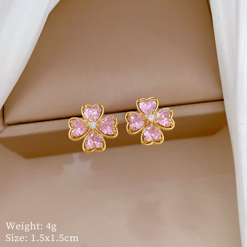 Geometric Stud Earrings for Women with Plated Copper Design, Elegant Long Tassel Drop Earrings, Sweet Style Jewelry