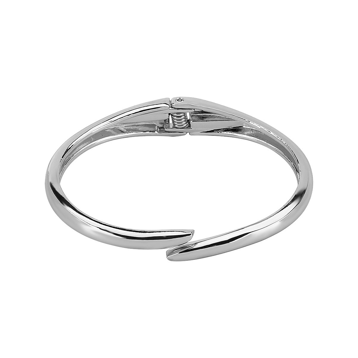 Pulsera de aleación geométrica punk con resorte y acabado chapado para combinar y uso diario