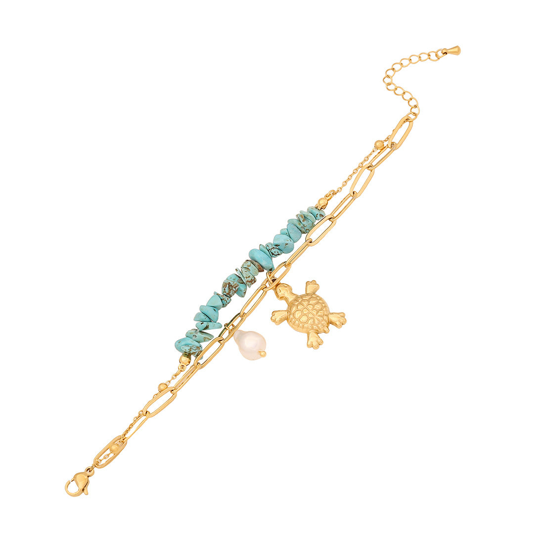 Bracciale da donna in acciaio inossidabile tartaruga placcato Fashion OL