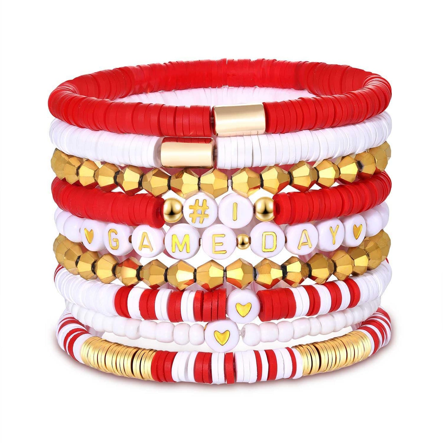 Bohemian Sporty Letter Resin Beaded Stretch Bracelet Unisex