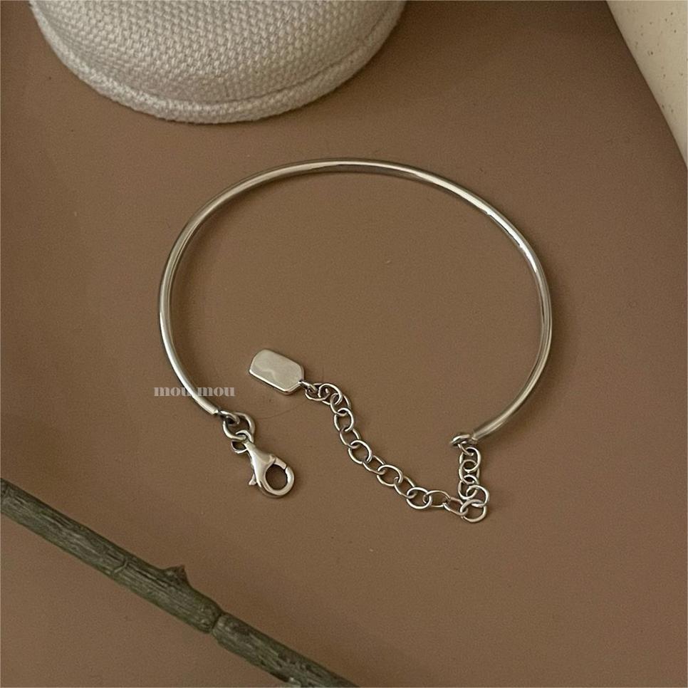 Minimalist Geometric Thin-Line Bracelet in Sterling Silver S925 for Women