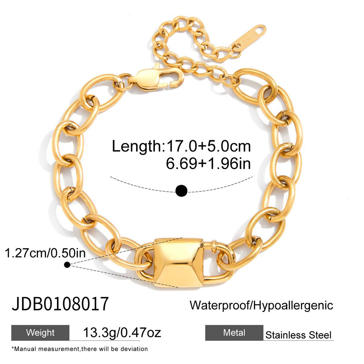 Conjunto de Collar y Pulsera Minimalista de Acero de Titanio Geométrico con Acabado Chapado para Mujer