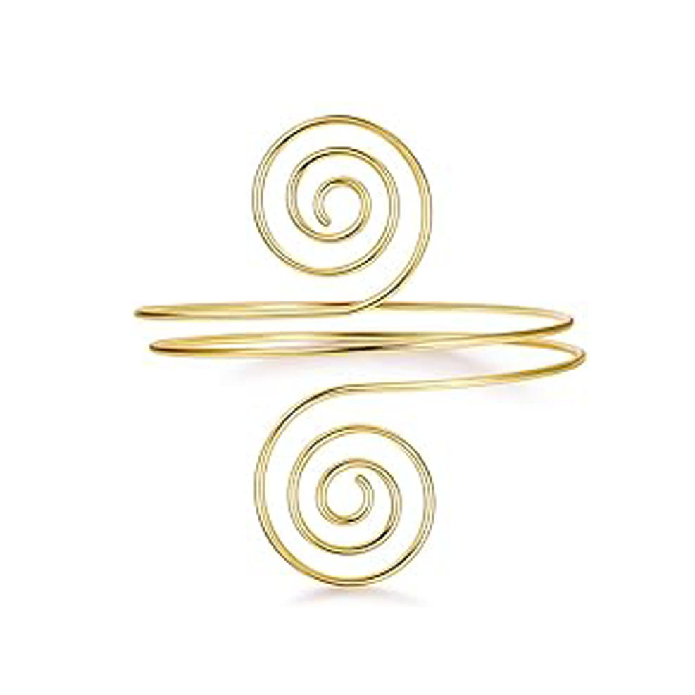 Minimalist Geometric Plated Iron Cuff Bracelet Adjustable Open Arm Ring for Women